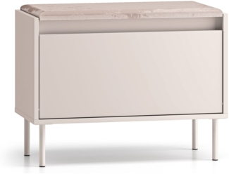 Selsey ‘DIOCE’ Schuhbank mit Klappe, Kaschmirgrau, 69 cm