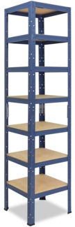 shelfplaza HOME 230x50x50 cm Schwerlastregal in blau mit 7 Böden und 125 kg Traglast pro Boden