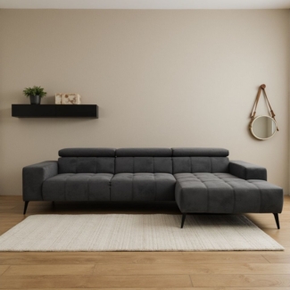 DOMO collection Ecksofa Trento L-Form, mit Kufenfuß oder Einzelfuß, wahlweise mit Kopfteilverstellung, Recamiere links/rechts bestellbar