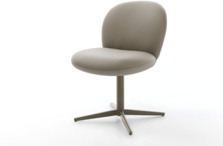 Drehstuhl Nube-Flex Echt-Leder Schlamm Fußkreuz Effektfinish Titan 360° drehbar Taschenfederkern