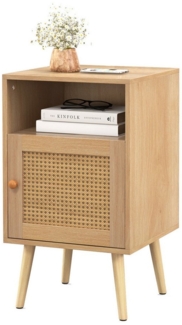 KOMFOTTEU Nachttisch (1-St), mit Türschrank & Offenem Regal