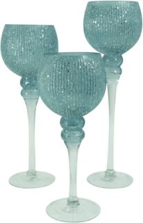 NOOR LIVING Kerzenhalter Florenz, Weihnachtsdeko (Set, 3 St), aus Glas