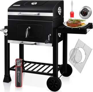 KESSER XXL Holzkohlegrill mit Thermometer, Schwarz, 45 x 115 x 105 cm