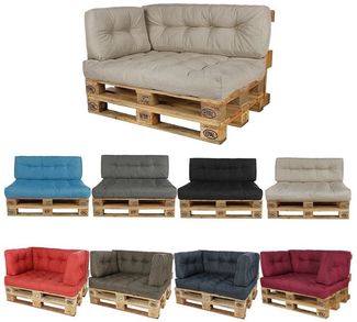 Melko Palettenkissen Palettenauflage Rückenkissen Sitzkissen Leinenstoff ver. Farben, Extra dicke Füllung