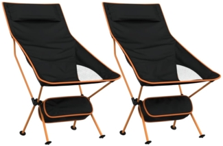 vidaXL Campingstühle 2 Stk. Klappbar Schwarz Oxford-Gewebe Aluminium 366545