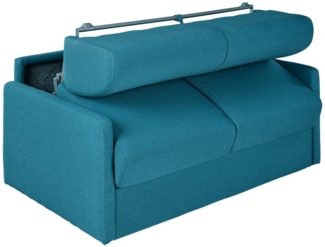 Schlafsofa 2-Sitzer CALIFE - Stoff - Türkis - Liegefläche: 120 cm - Matratzenhöhe: 14 cm