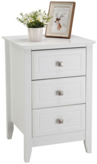 VINGLI Nachttisch (1-St), Nachtschrank mit 3 Schubladen, 40 x 40 x 60 cm, Weiß (1-St)