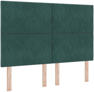 vidaXL Boxspringbett mit Matratze Dunkelgrün 140 x 200 cm Samt 3339905