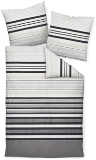 Janine Bettwäsche Palermo 31155 08 Grau Mako Satin 135 x 200 + 80 x 80 cm
