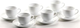 Mäser 924227 COLOMBIA Kaffeetasse mit Unterteller, weiß, 12-teilig (1 Set)