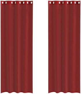 vidaXL Voile Vorhänge mit Ösen 2 Stk. Weinrot 4102160