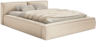Selsey 'Tilves Slim'Polsterbett 140x200 mit Bettkasten und Lattenrost, Chenille, hellbeige
