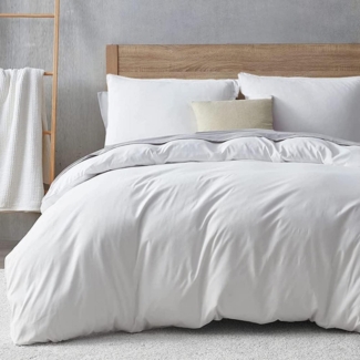 Soifox Bettwäsche 200x200 Weiß Mikrofaser bügelfrei Knitterfrei 2er Set