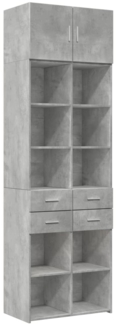 vidaXL Hochschrank Betongrau 70x42,5x225 cm Holzwerkstoff 3281339