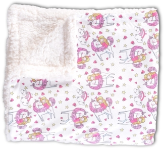 Cangaroo Babydecke Einhorn, Größe 105x75 cm, kuschelige Schmusedecke ab Geburt pink