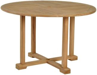 MiaMöbel Teak Esstisch 100cm - rund Massivholz Teak Modern