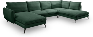 Ecksofa (B/H/T: 361 x 87 x 202 cm) in smaragdgrün