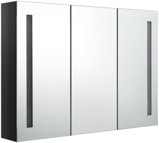 LED-Bad-Spiegelschrank glänzendes Schwarz 89 x 14 x 62 cm