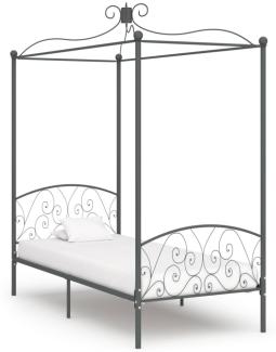 vidaXL Himmelbett-Gestell Grau Metall 90x200 cm [284480]