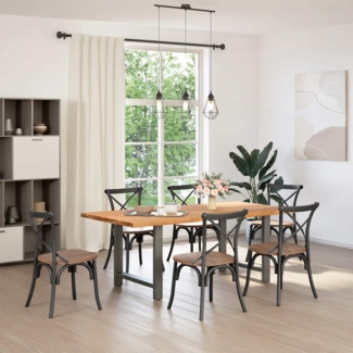 vidaXL Esstisch Hellbraun 200x100x74 cm Massivholz Eiche Rechteckig 3303767