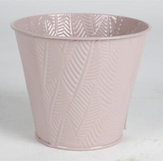 12x Übertopf Metall Blätter D14,5xH12,5cm Übertopf Pflanzen Blumentöpfe Gartendeko