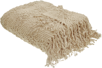 Beliani 'VELLA' Kuscheldecke, Baumwolle beige, 220x240 cm