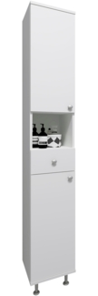VCM Badmöbel Hochschrank Nilosi 918574 Weiß H. 185 x B. 30 x T. 31 cm