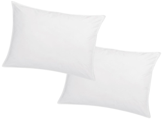 Vente-unique - Kopfkissen 2er-Set Memory Schaum - 750 gr - 50 x 70 cm - Baumwollperkal - Weiß - AUXENCE