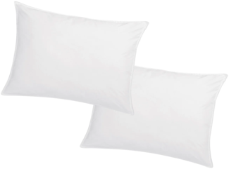 Vente-unique - Kopfkissen 2er-Set Memory Schaum - 750 gr - 50 x 70 cm - Baumwollperkal - Weiß - AUXENCE