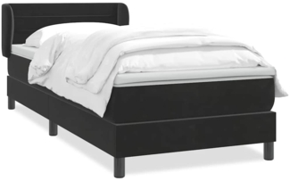vidaXL Boxspringbett mit Matratze Schwarz 80x220 cm Samt 3317633