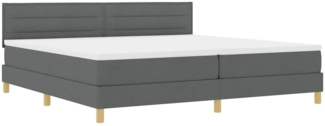 vidaXL Boxspringbett mit Matratze Dunkelgrau 200 x 200 cm Stoff 3342388