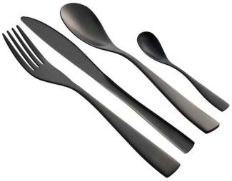 Neuetischkultur Besteck-Set Besteckset 24-teilig Metallic Black (24-tlg), Edelstahl, Tafelbesteck für 6 Personen