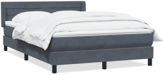 vidaXL Boxspringbett mit Matratze Dunkelgrau 160x220 cm Samt 3318244