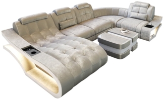 Sofa Dreams Wohnlandschaft Polster Stoff Sofa Couch Elegante S - U Form Stoffsofa, wahlweise mit Bettfunktion