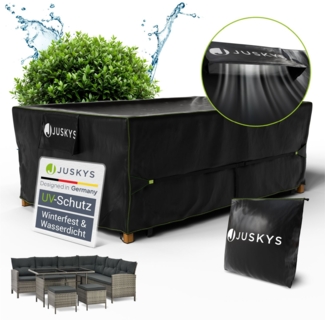 Juskys Gartenmöbel Abdeckplane CoverSafe Pro 220 x 140 x 75 cm - winterfest & wasserdicht - Schutzhülle für Gartentisch, UV-Schutz, Abdeckhaube Gartentisch