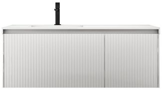 doporro Badmöbel-Set Mineraguss Waschbeckenunterschrank Badezimmermöbel Soft-Close Santa