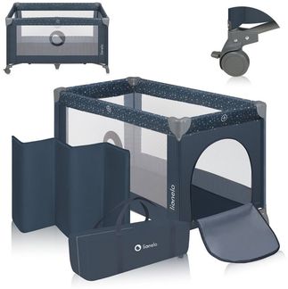 Lionelo Stefi Baby Kinderbett, Reisebett ab Geburt bis 15 kg, Seiteneingang, Sicherungssystem LockGuard, Blockade der Räder, Tragetasche, zusammenklappbar