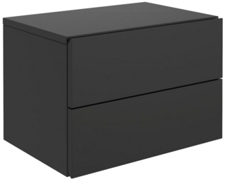 CARO-Möbel Nachtkommode ANNI Nachttisch Nachtschrank hängend Wandregal mit 2 Schubladen in schwarz