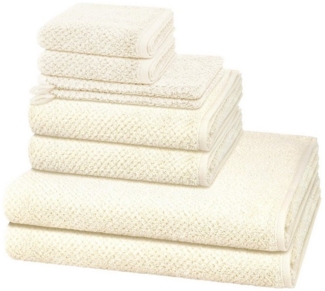Cawö Pure 8 tlg. Frottier-Set - 2 X Handtuch (50 X 100cm), 2 X Duschtuch (80 X 150cm), 2 X Gästetuch (30 X 50cm), 2 X Waschhandschuh (16 X 22cm) - 494 g/m2 - Natur