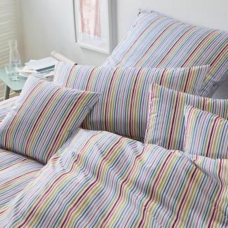 elegante Mako-Batist Bettwäsche Rainbow flieder-beere | 135x200 cm + 80x80 cm