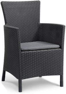 Dmora Outdoor-Sessel Steinbach, Gartensessel, Loungesessel für außen, Bequemer Stuhl für den Garten, 62x60 h89 cm, Anthrazit