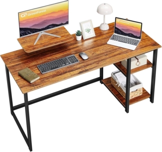 Schreibtisch 140cm Walnuss Büro Computertisch mit Stauraum