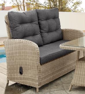 Destiny MERANO II 2er Sofa, natur meliert, Polster grau