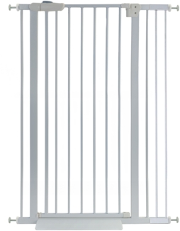 Absperrgitter Treppenschutzgitter Metall weiß + Rampe 83 - 96cm 120cm hoch