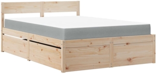 vidaXL Bett mit Schubladen und Matratze 140x190 cm Massivholz Kiefer 3281910