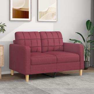 vidaXL 2-Sitzer-Sofa Weinrot 120 cm Stoff