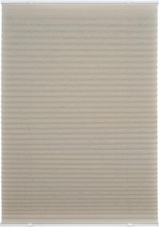 ondeco Plissee ohne Bohren Basic mit Klemmträger, Sonnenschutz für Fenster innen, lichtschutz und Blickdicht, Faltrollo Sichtschutz für Tür - Beige - 100x130 cm