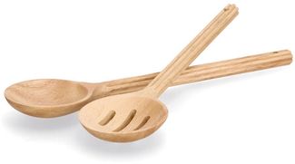 ZELLER 25667 STRIPES Salatbesteck-Set 2-tlg. aus Gummibaum, 30,5 x 8 x 2 cm