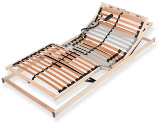 Lattenrost mit Motor Medistar, 7 Zonen, vollständig montiert, Beco, Kopfteil verstellbar, Fußteil verstellbar, Lattenrost 90x200 cm, 14 cm hoch, 28 Latten, hergestellt in Deutschland, Lattenrahmen