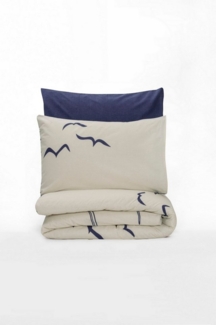 L'Essentiel Maison Bettwäsche Set, Baumwolle, 2 teilig, Dunkelblau & Weiß, In 3 Größen verfügbar